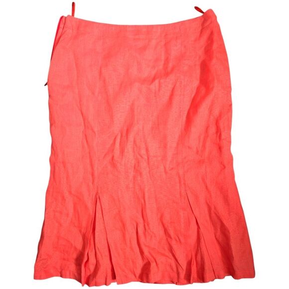 Maxmara Max &Co 💯 Linen Coral  Knee Length Skirt M US6 - Picture 3 of 11